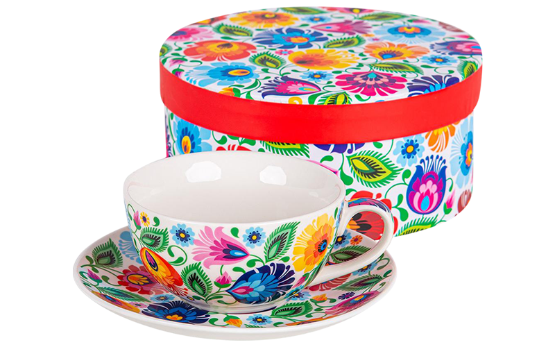 Coffee cup Halinka Lowicz white OUT