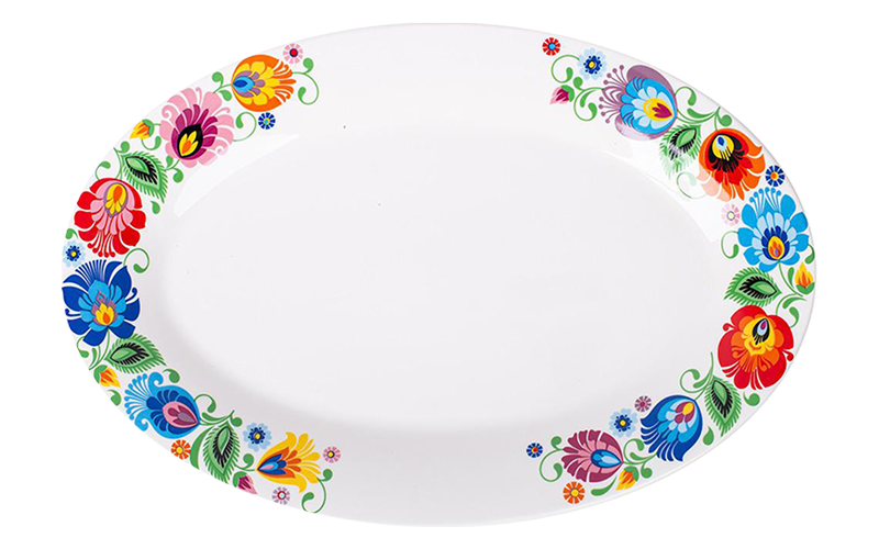 Large platter Lowicz white OUT