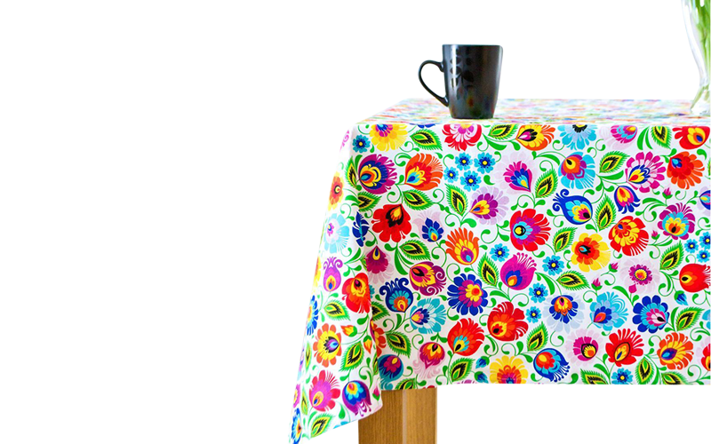 Tablecloth Lowicz white