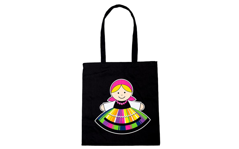 Black cotton bag lowiczanki 