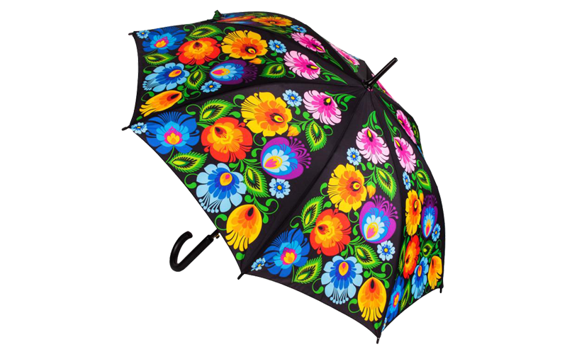 Large Lowicz black umbrella