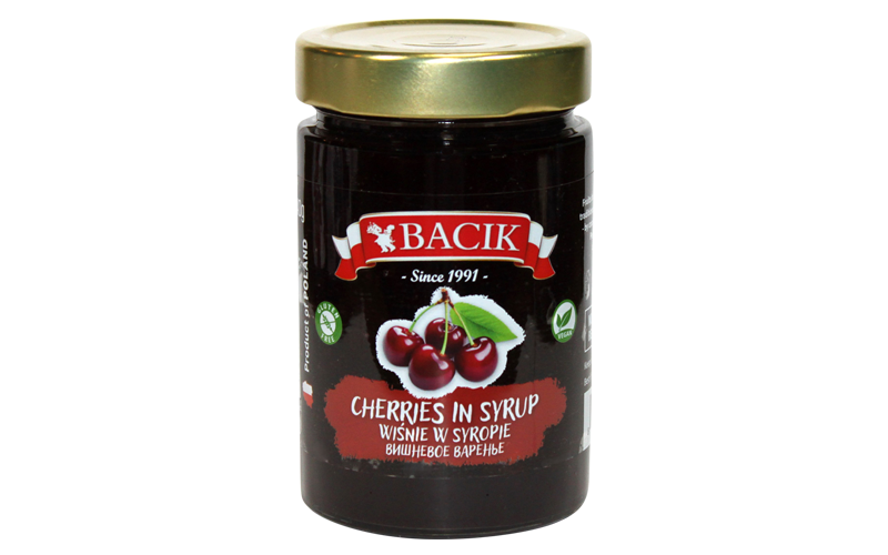 Sour cherries in syrup