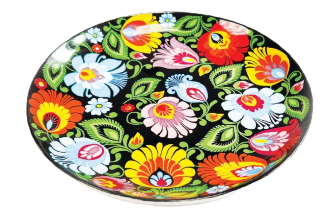 Dessert plate Lowicz black