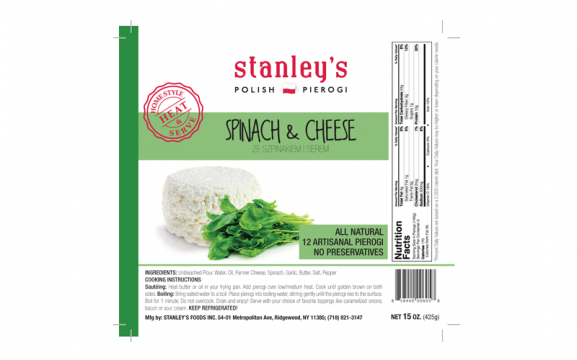 Stanley’s Spinach & Cheese pierogi
