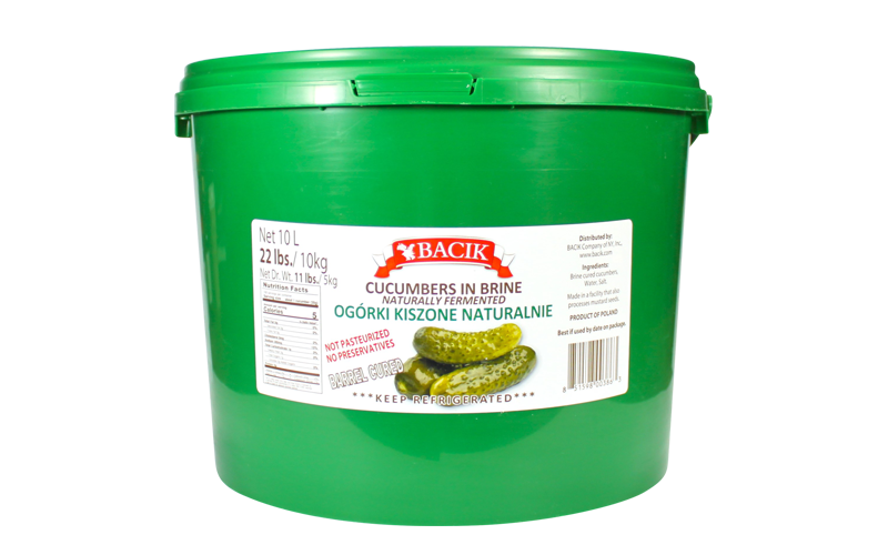 Cucumbers in Brine naturally fermented pail