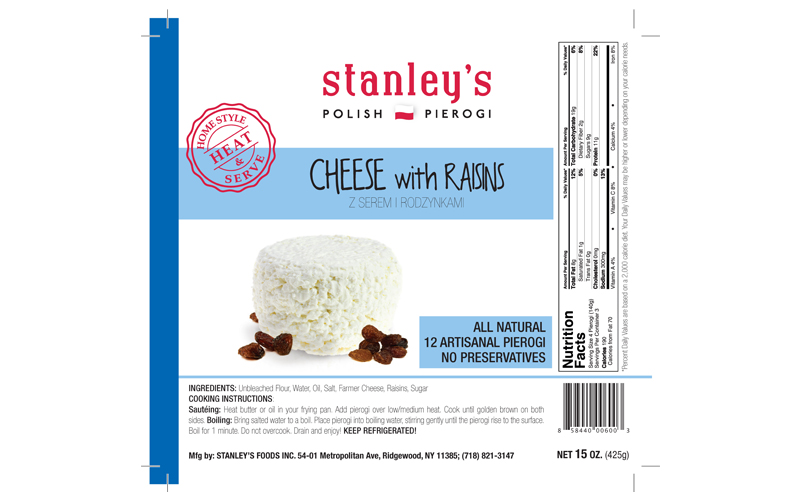 Stanley’s Cheese & Raisins Pierogi